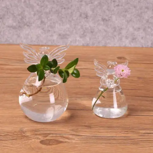 Clear Glass Angel Shape Flower Plant Hanging Vase Home Office Wedding Decor 1pcs | Дом и сад