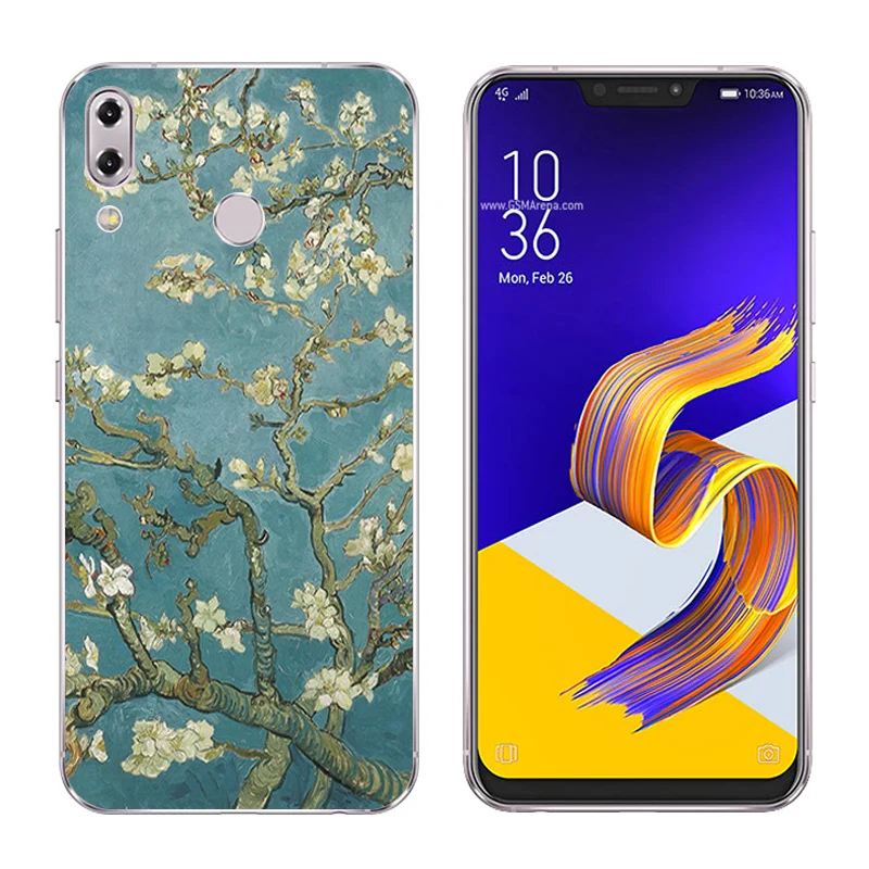 6 2 дюйма для Asus Zenfone 5z ZS620KL чехлы телефонов 5 ZE620KL Кот пейзаж печать Мягкая