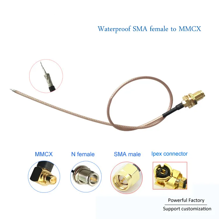 Бесплатный образец MMCX Pigtail RG178 SMA female to патч корд с male N BNC коннектор|Антенны для
