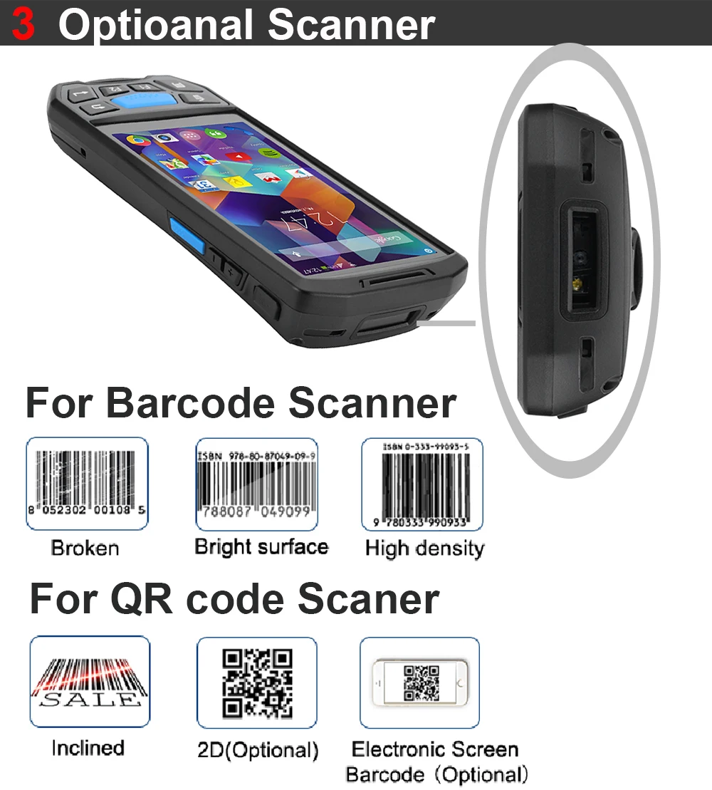 Android 7 0 PDA портативный POS-терминал опциональный NFC RFID сканер штрих-кода QR-кода |