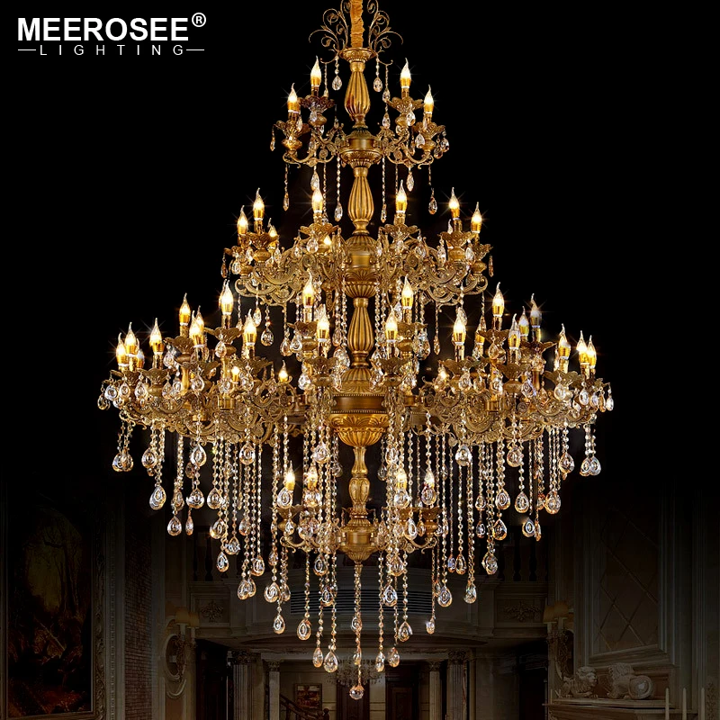 New Arrival Luxurious Crystal Chandelier Light 56 Lights Bulb Large Crystals Lighting Hanging Luminaires for Villa Hotel Project