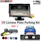Koorinwoo 2,4 GHZ Беспроводная Европейская Рамка для номерного знака ЕС датчик парковки с автомобильным монитором камера заднего вида обратное резервное копирование авто