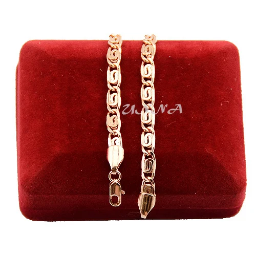 4.5 мм Женщин Людей Розовое Золото Заполненные Звено Цепи Улитка Браслет Браслеты