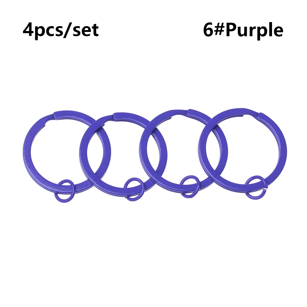 purple 4 шт./компл. 30 мм металлический брелок для ключей Разделение кольца унисекс Карманный инструмент брелок EDC(для ежедневного использования) на открытом воздухе брелок для ключей пряжки круглый зажим брелок аксессуары - Цвет: purple