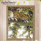 Sophie Beauty Diy Алмазная картина, вышивка крестиком, бисер, ручная работа, Алмазная мозаика, Леопард на дереве, домашний декор, ремесло, искусство
