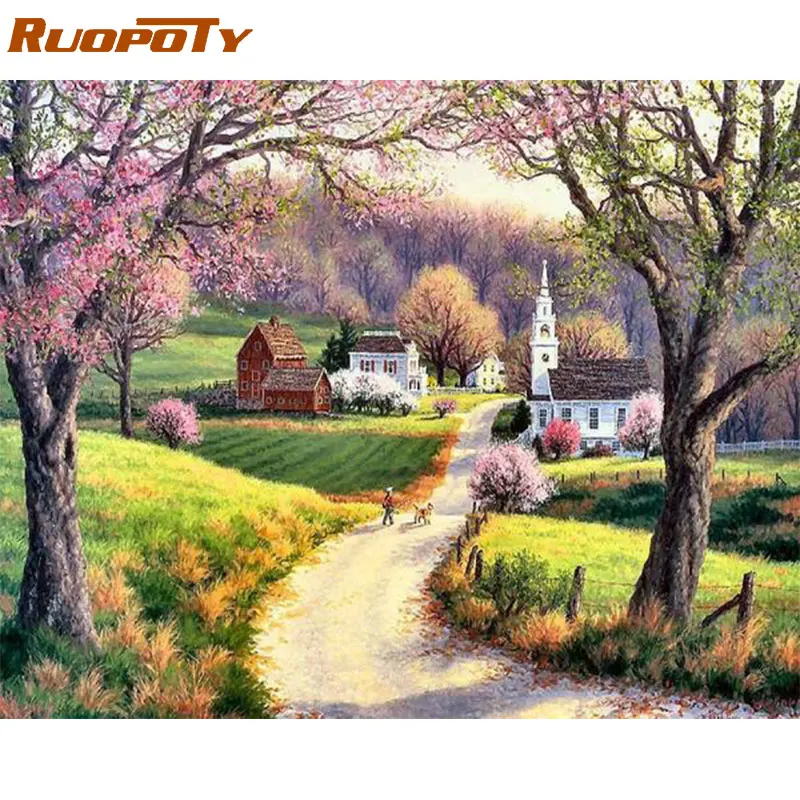 Ruopoty рамка Лебедь животные DIY картина по номерам Настенная картина акриловая холст картина для свадебного украшения Прямая - Цвет: 1799