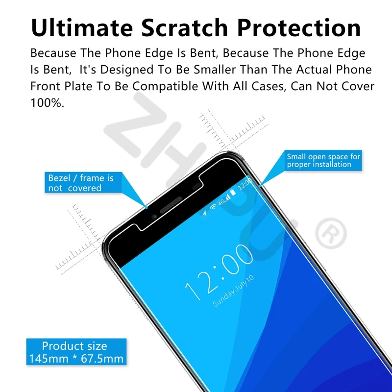 10 Pcs/Lot Premium Tempered Glass For UMIDIGI C Note 5.5 inch Screen Protector Toughened protective film | Мобильные телефоны и
