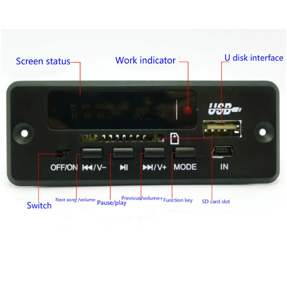 Новый стиль автомобиля MP3 Bluetooth декодер доска 5 В/12 vPCBA аудио модуль для