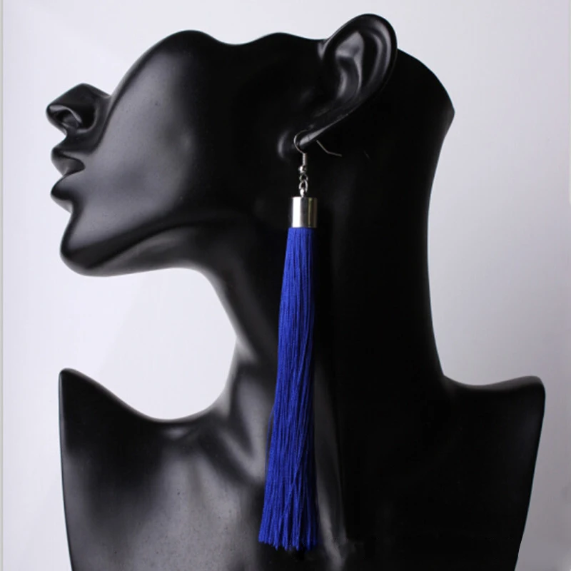 Женские богемные серьги с кисточками длинные подвески в этническом стиле 18