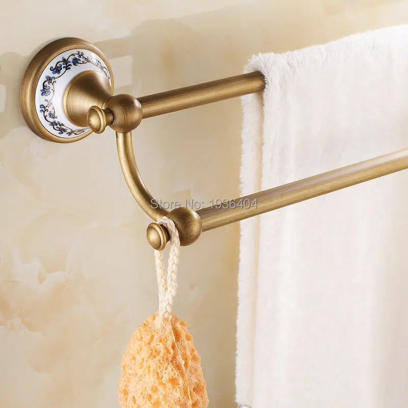 Оптом и в розницу античные бронзовые полотенца 60 см с фарфоровой одиночной