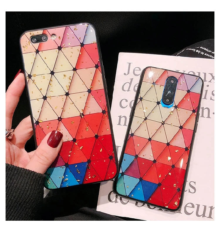 Цветной чехол для телефона с золотой фольгой iPhone XS Max XR 8 plus 7 6/6 S Plus ретро