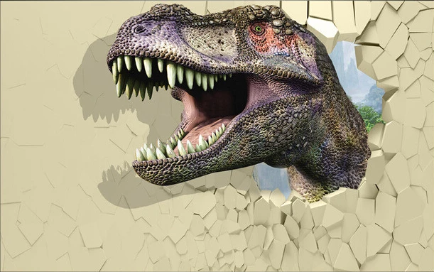 Водонепроницаемые обои на стену для детской комнаты 3D фотообои с динозавром