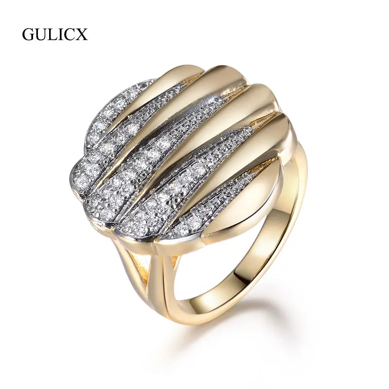 Женские кольца GULICX золотого и серебряного цвета с фианитом для вечеринок подарки
