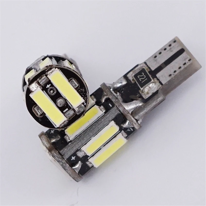QCDIN Автомобильный светодиодный Canbus T10 10 SMD сигнальная лампа белый 6000K подсветка