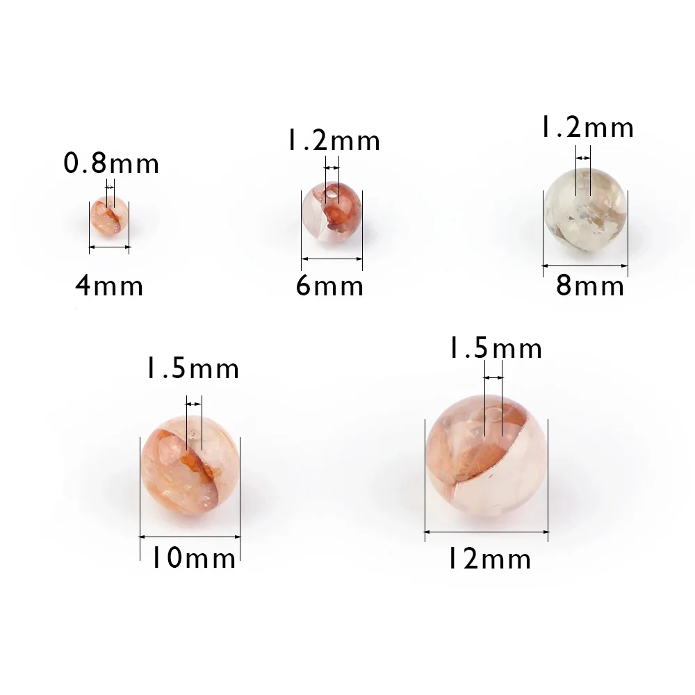 BTFBES Natural Red Quartz Crystal Hong Kong Imports Stone 6 8 10 12MM Round Colot Loose Bead For Jewelry Bracelet Making DIY | Украшения и