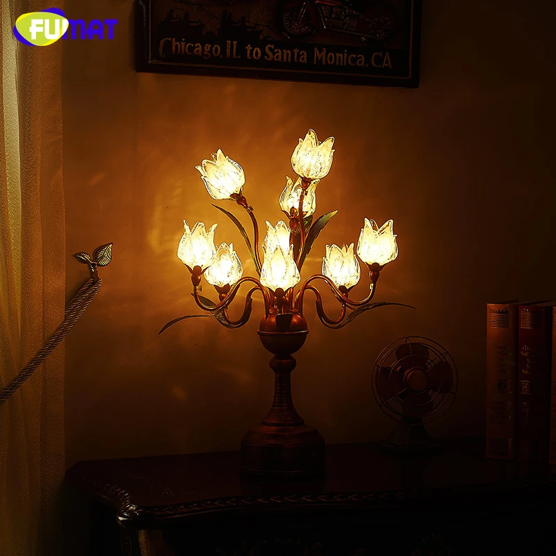 Стеклянная настольная лампа FUMAT винтажная металлическая креативная модная