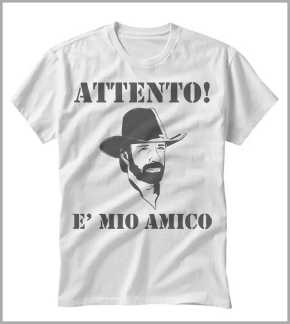 Футболка UOMO CHUCK NORRIS E' MIO AMICO WALKER TEXAS RANGER GEN0548 100% хлопок новые брендовые