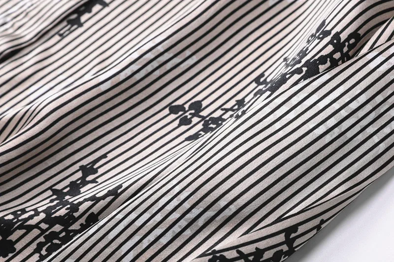 100% natural silk Blouses OL Solid Color Long Sleeve Real Silk Striped Blouse Tops for women Office Wear Shirts work |