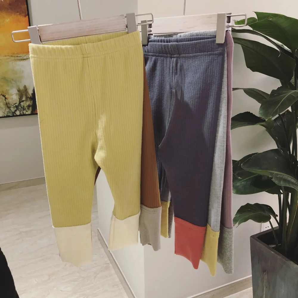 

2019 Kids Spring Autumn Trousers Children Pants for Baby Boys Pants Girls Harem Pants Fashion Patchwork Blue Grey