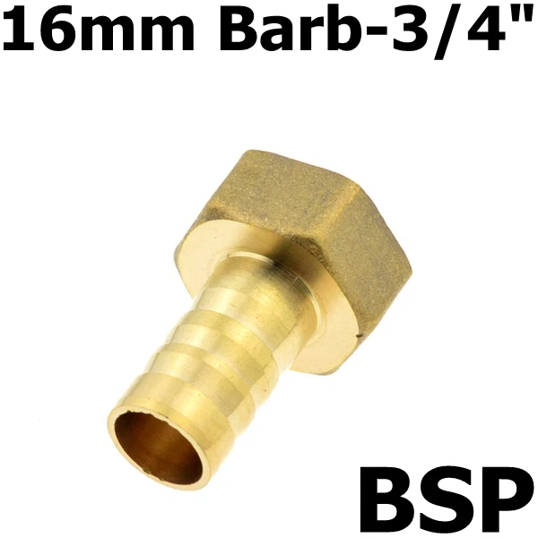 16mm Barb-06 Латунный 12 мм 14 мм 8 мм 10 мм 19 мм 25 мм штуцер шланга 3/" PT BSP гнездовой резьбовой соединитель Соединительная медная трубопроводная муфта адаптер - Цвет: 16mm Barb-06
