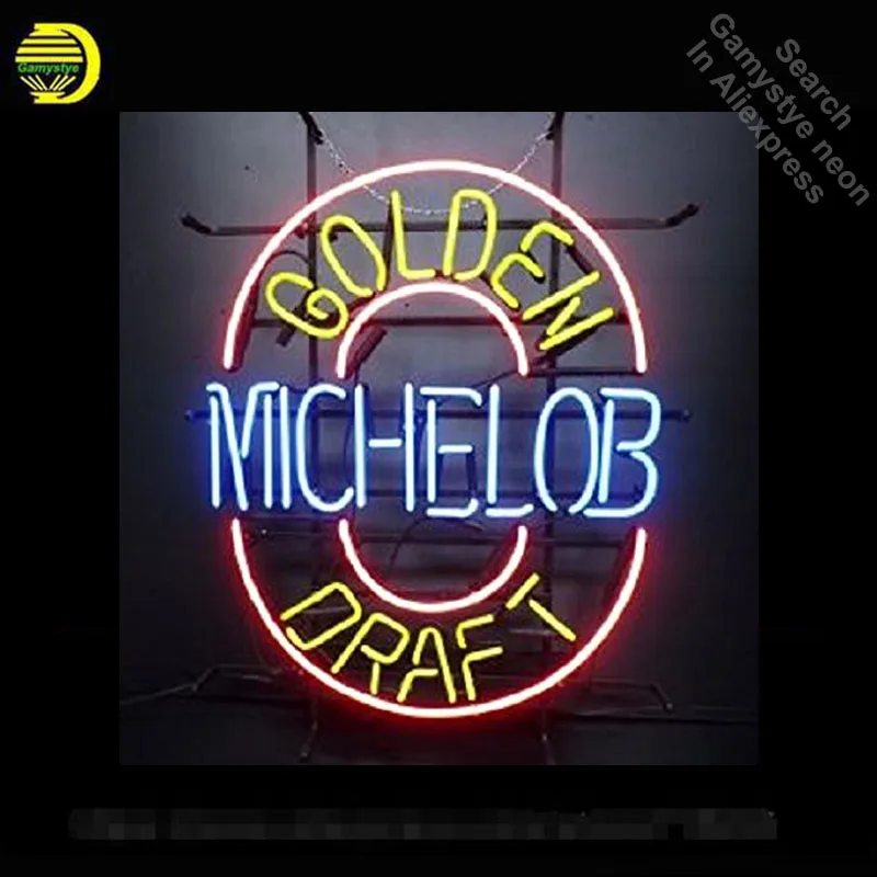 Неоновая вывеска для пива Michelo Золотая неоновая трубка ручная работа