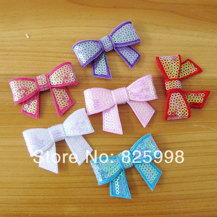 New 30pcs/bag Mix Newborn Infant Sparkly Embroider AB Colorful Sequin Bow Headband Flowers Baby Kids Head Flower Free Shipping | Мать и