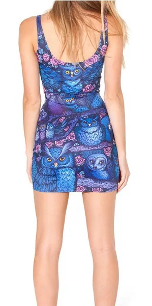 fashion G23 2014 New Women Clothings Summer Vest tops Galaxy Midnight Owl Dress free shipping | Женская одежда