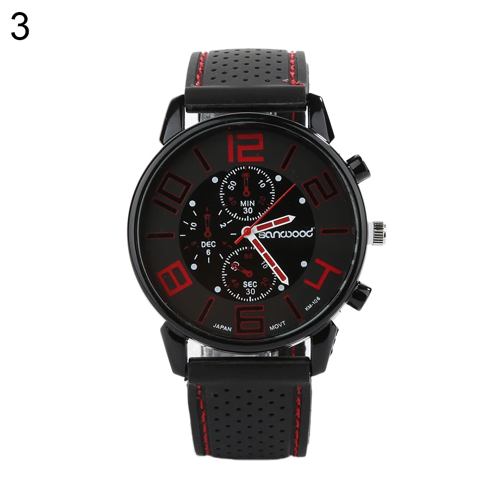 Часы наручные мужские кварцевые аналоговые с силиконовым ремешком из