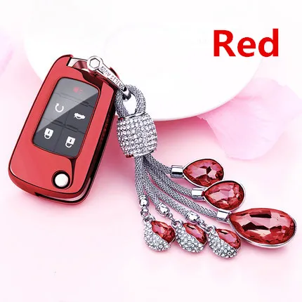 A-red keyring 1 шт Мягкие TPU ключа автомобиля чехол для Buick Vauxhall, Opel Insignia Astra J Zafira C Chevrolet Camaro круиз Малибу Aveo Trax - Название цвета: A-red keyring