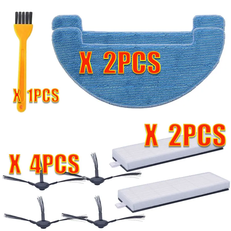 Robot GUTREND Parts Side Brush HEPA Filter Mop Cloth for GUTREND 220 200 Aqua G200B G220W G300W robotic Vacuum Cleaner Parts - Color: 9pcs