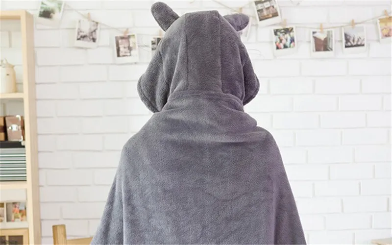 XINTOCH игрушка Тоторо плюшевое одеяло с капюшоном Kawaii милый животные сна верхняя одежда плащ PP Хлопок подарок для детей Прямая