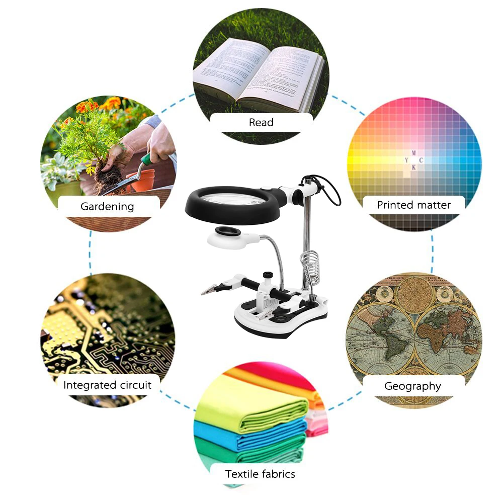PCB паяльная настольная Лупа светодиодные световые лупы паяльник Вспомогательный