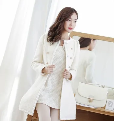 

High quality Winter new woolen coat female fashion lady medium long Slim Large size long sleeve wool Windbreaker jacket Women