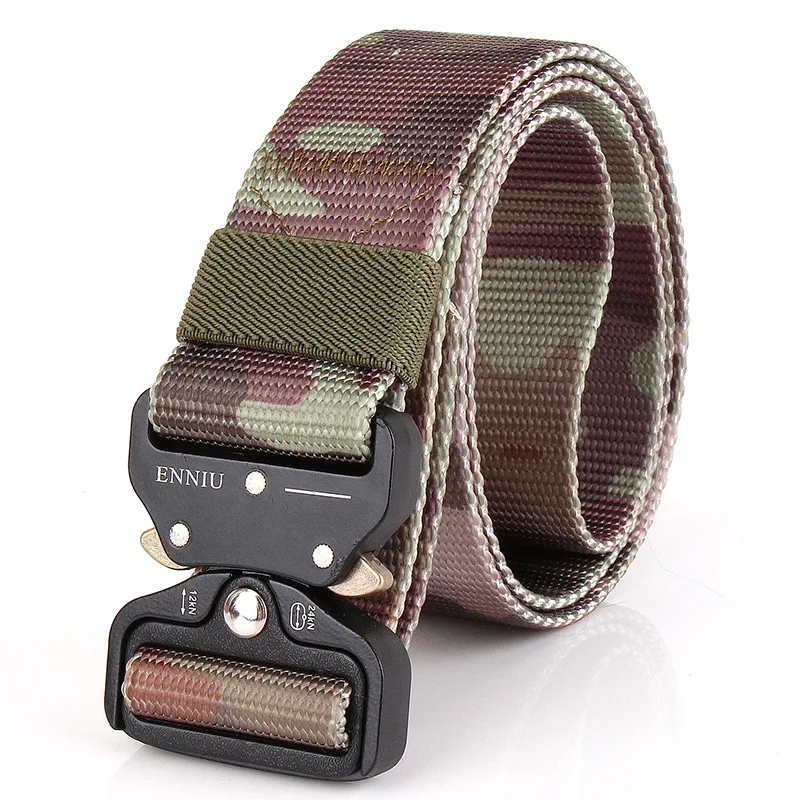 Men's Camouflage Canvas Belt Metal Insert Buckle Military Nylon Training Army Combat Belts For Men Top Quality Male Strap | Аксессуары