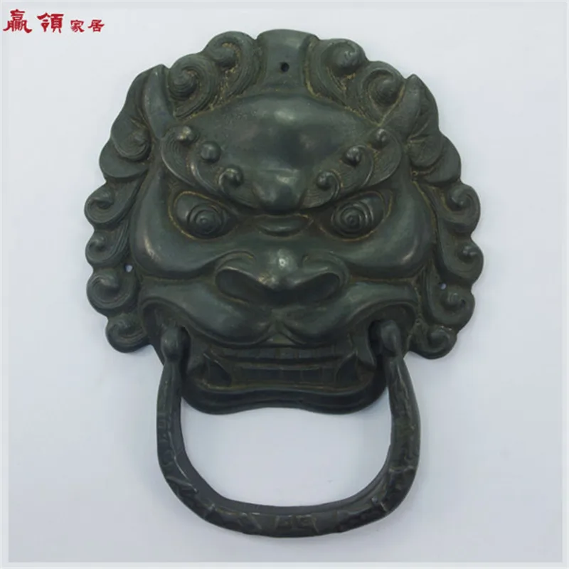 160 мм китайская антикварная ручка двери медный дверной молоток Handl Shoutou Lionhead