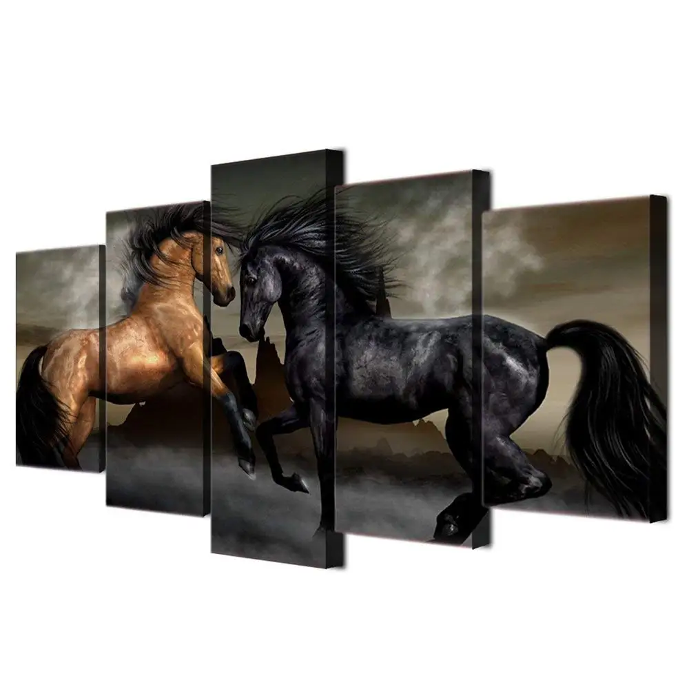 

Horses Posters and Prints Modern Landscape Painting Pictures Wall Art for Living Room,Ready To Hang Drop Shipping