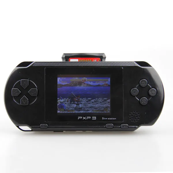 Black 16 бит портативная игровая консоль PXP3 ручной видеопроигрыватель с 2 игровыми картами джойстик тонкая станция классические детские игровые консоли - Цвет: Black