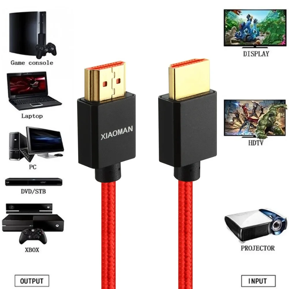 Кабель HDMI 2 0 штекер-HDMI штекер 3D 4K 1080P кабель для видеоигр Nintendo Switch Splitter Xiaomi