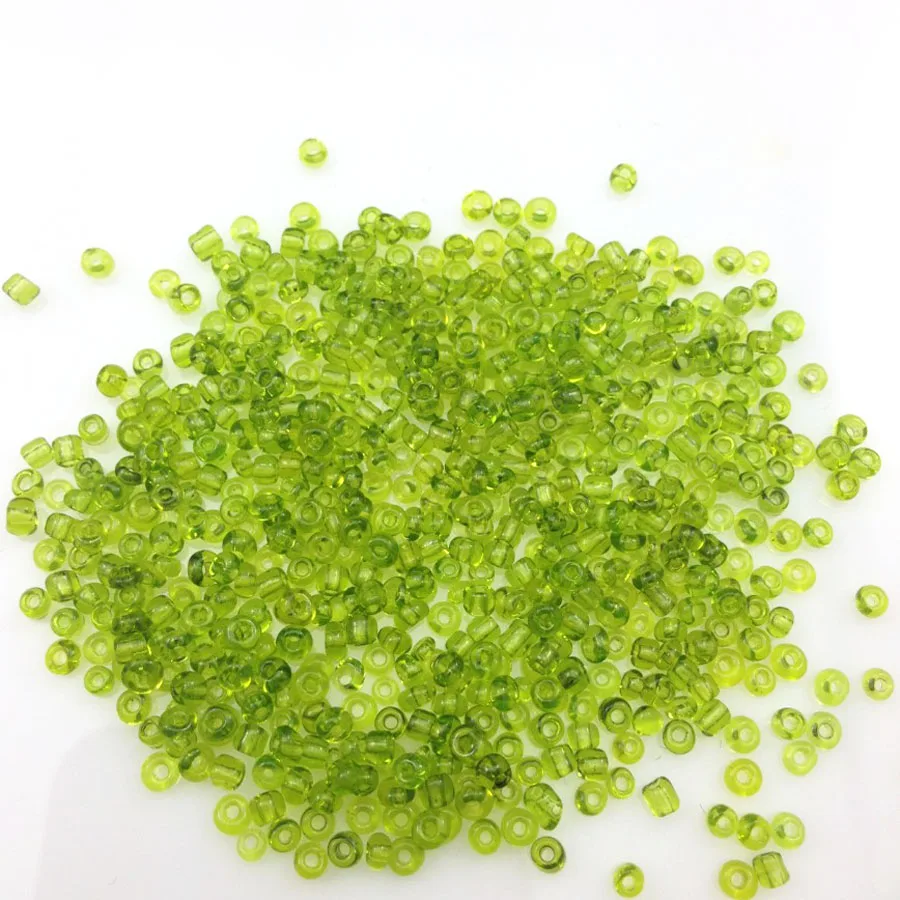 Зеленые прозрачные круглые бусины-разделители 16 г 1000 шт. 2 мм 12/0 дюйма стеклянные