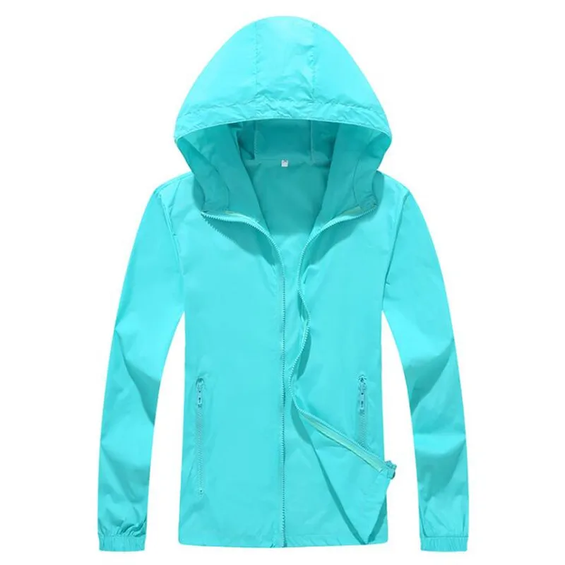 1813 sky blue S-7XL куртки лето-осень модные однотонные куртки с капюшоном, нормкор куртка на молнии повседневные пальто размера плюс верхняя одежда Love Jackets Гидромайки - Цвет: 1813 sky blue