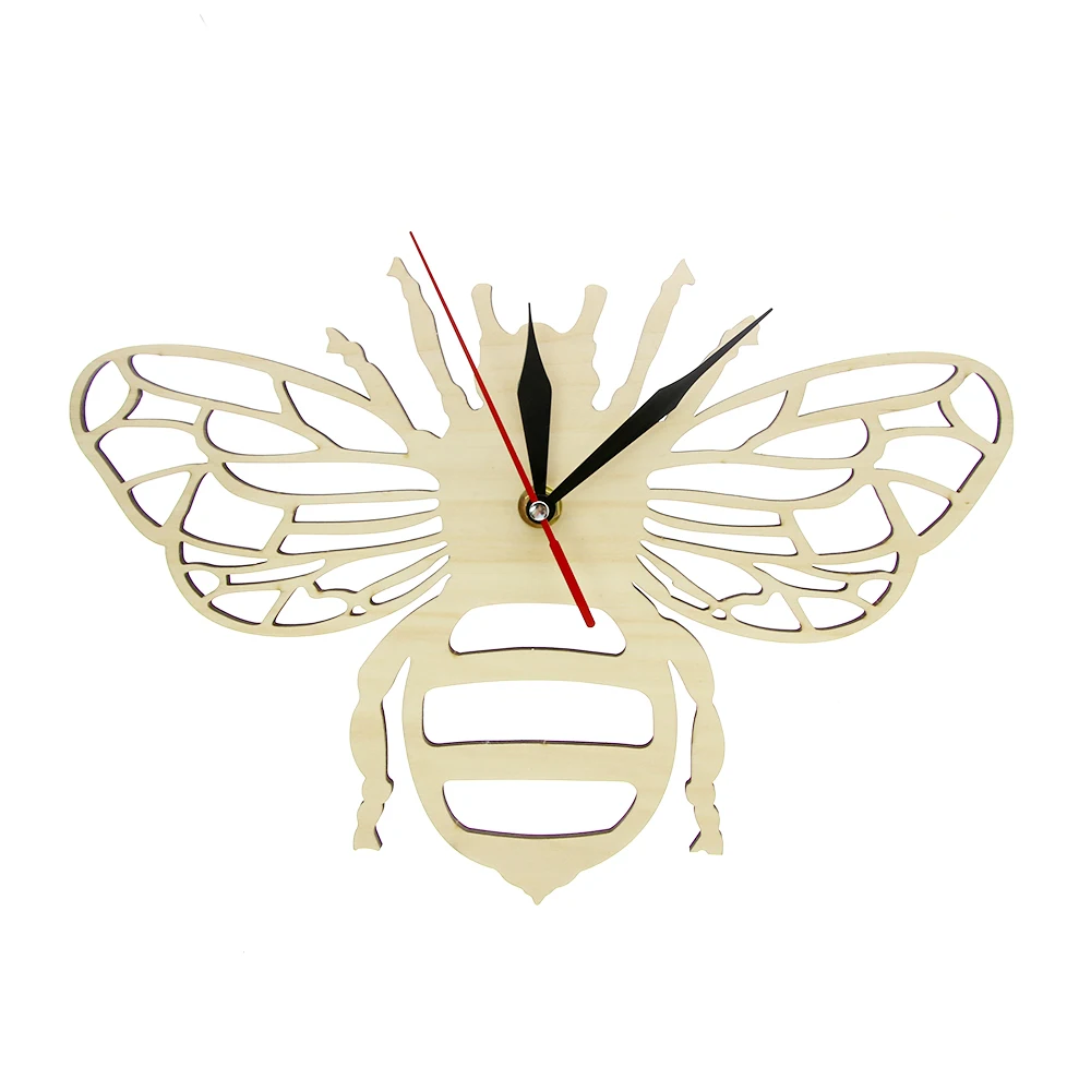 Wooden Honey Bee Wall Clock Perfect for Lovers Eco Friendly Natural Decor Watch Gift For Obsessives |