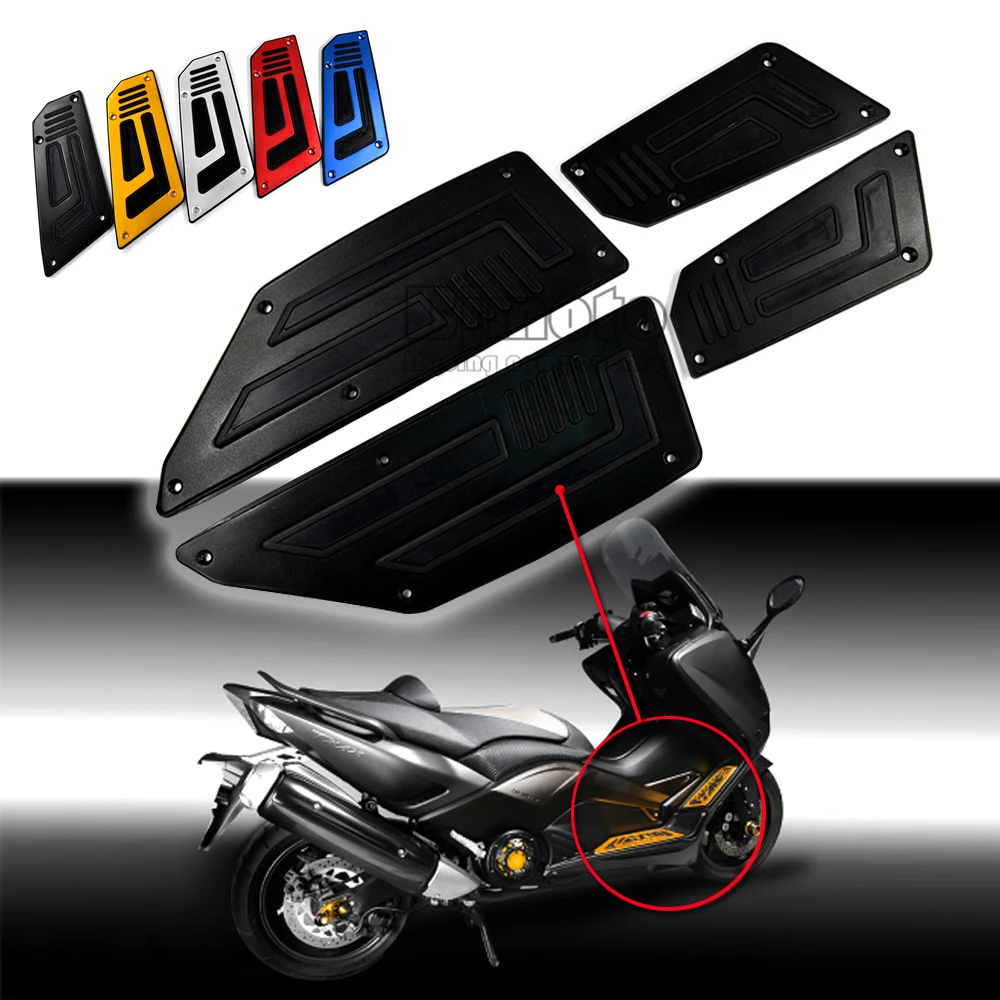 Bjmoto Мотоцикл Передние и задние подножки ступени плоские Серебро для Yamaha T MAX 530 2012