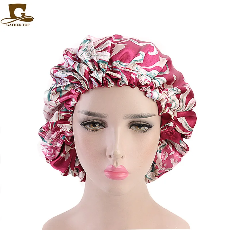 Женский двухслойный шелковистый DU-RAG, покрытие для волос, аксессуары, волнистые шапки, тряпки, цветочный чепчик, для салона, шапка, тюрбан, Durag doo rag, головной убор