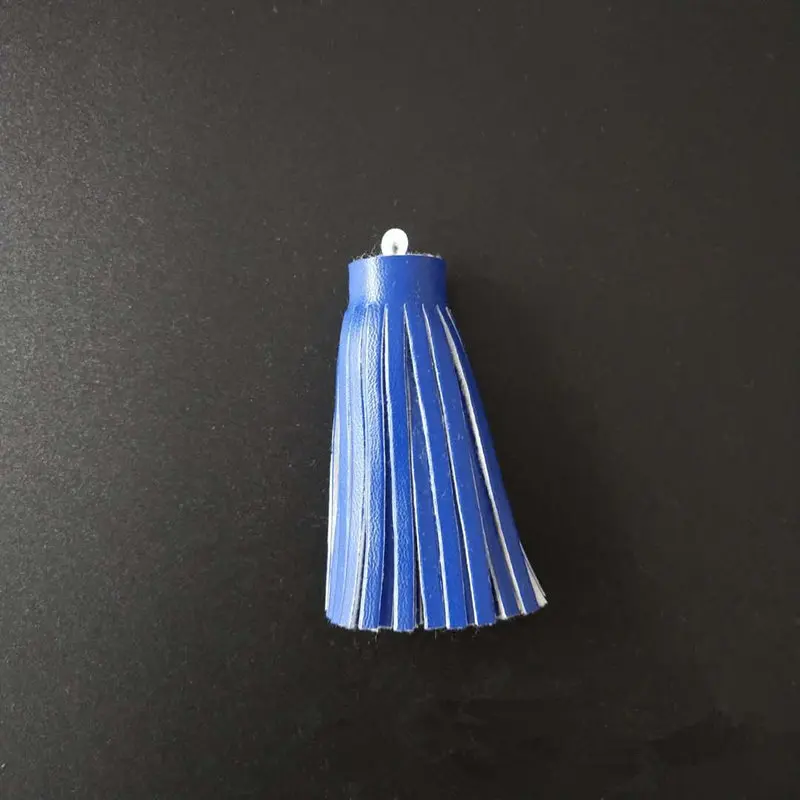 Deep blue 10 шт. мини-кисточки из искусственной кожи DIY брелок в виде кисточки кожаные шляпы с кисточкой ремни DIY Подвески для изготовления украшений Подвески ремесленные кисточки - Цвет: Deep blue