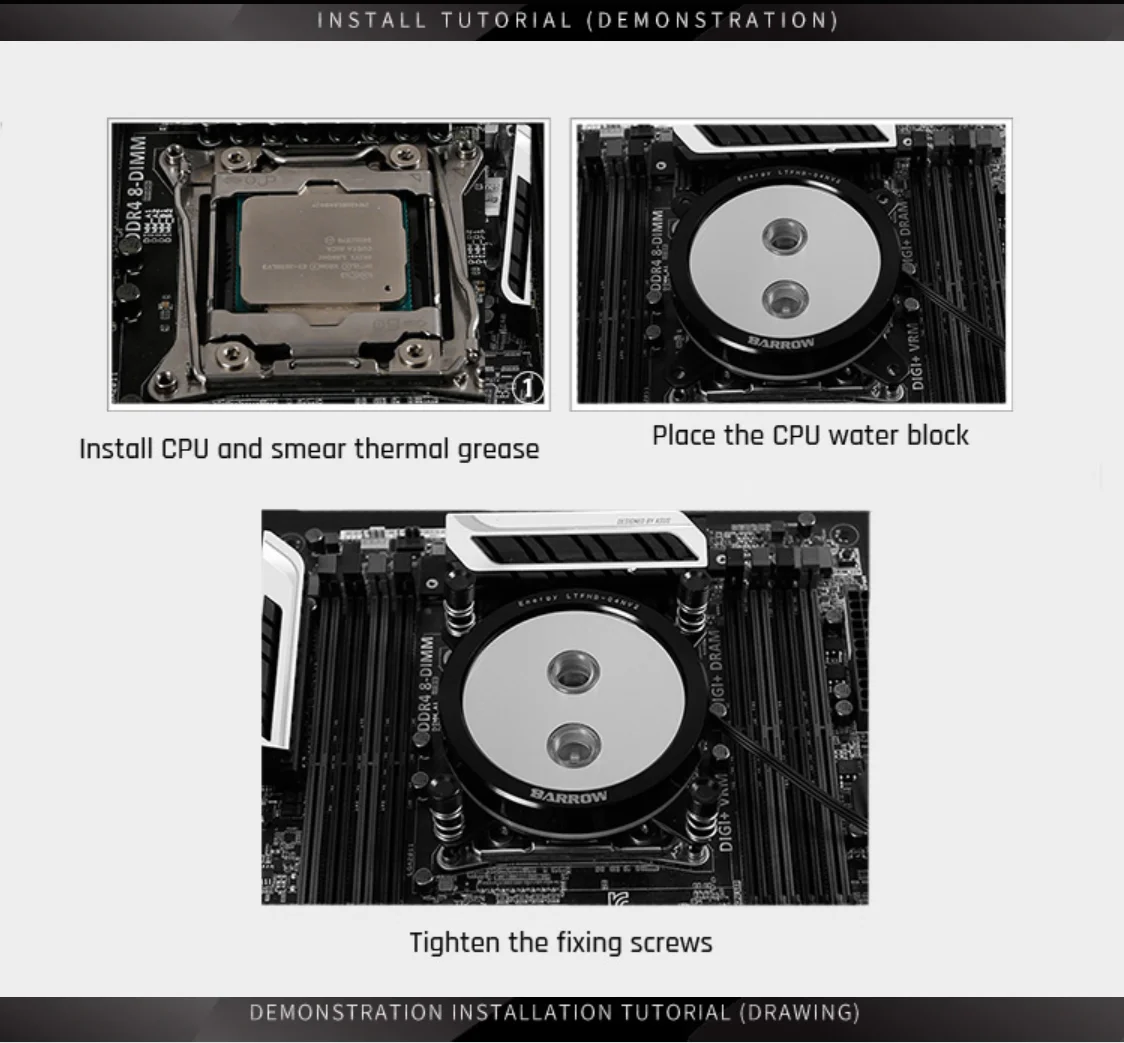 Курган для Intel 2011/X99/X299 cpu водяные блоки Mirror Extreme, LRC RGB v2 акриловые микрорежущие микроводные LTFHBX-04N-V2