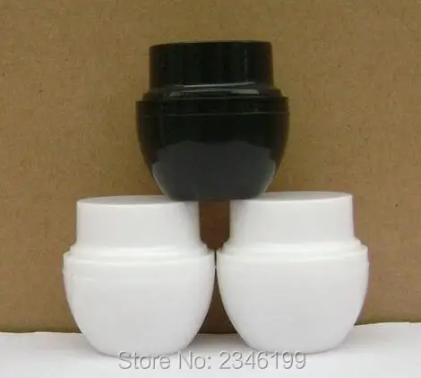 

5G 5ML Cream Jar, Black Transparent White Color Plastic Jar, Cosmetic Cream Small Sample Jar, Plastic Packing Box, 100pcs/lot