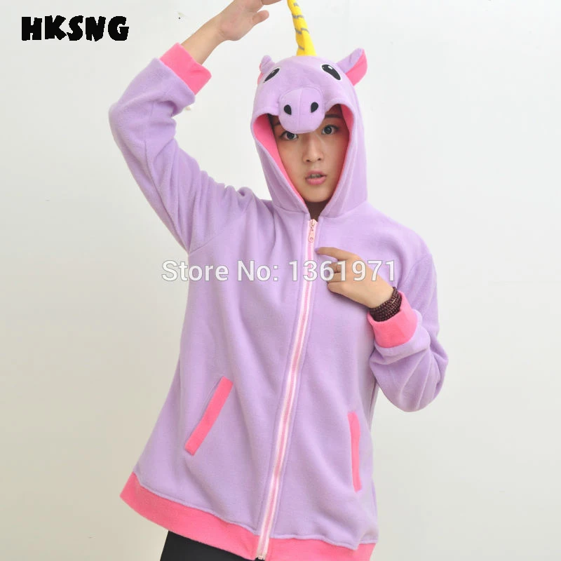 Purple Unicorn HKSNG женские 3d толстовки с единорогом модные толстовки с героями мультфильмов спортивные костюмы с животными толстовки с Пикачу зимняя куртка с капюшоном для девочек K - Цвет: Purple Unicorn