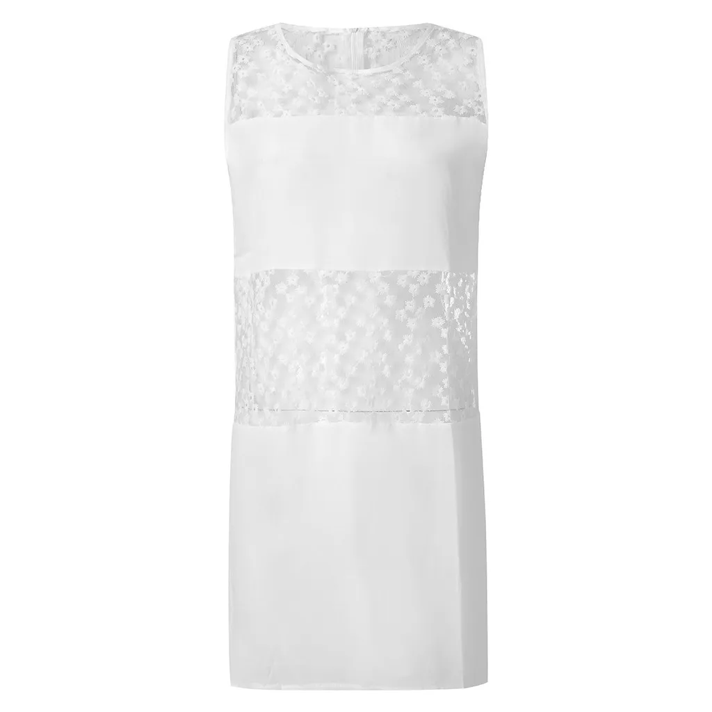 Женское пляжное платье с цветочным принтом Boho белое шифоновое без рукавов