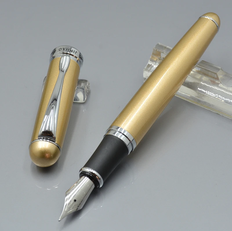 JINHAO X750 перьевая ручка золотого цвета шампанского с 0 7 наконечником школьные