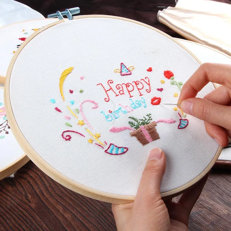15 DIY Вышивка растения вишня дерево ручная работа рукоделие для начинающих Набор для вышивки крестом ленточная живопись вышивка обруч домашний декор - Цвет: 15